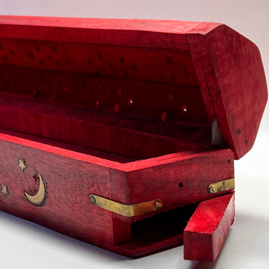 Wooden Incense Box - Red