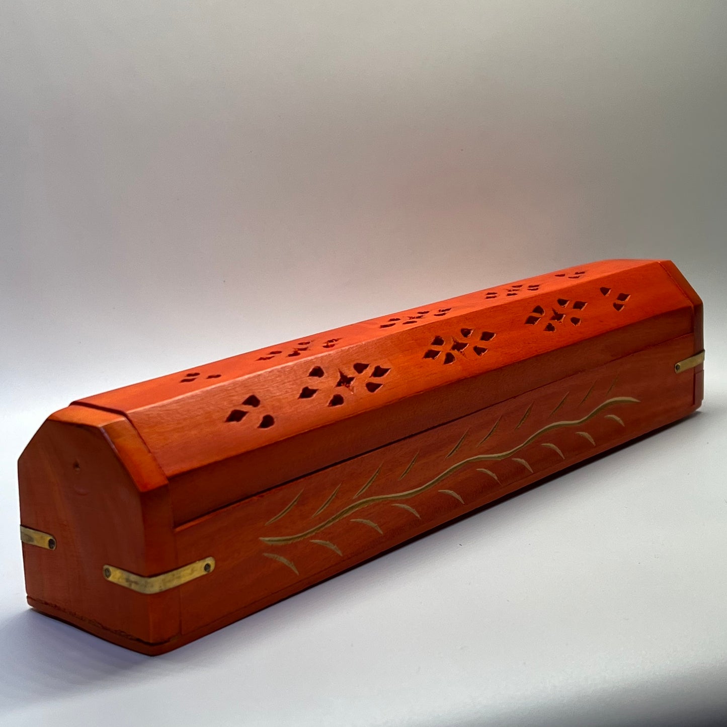 Wooden Incense Box - Orange