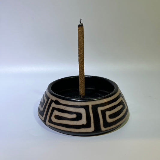 Aztec Spiral totem incense plate