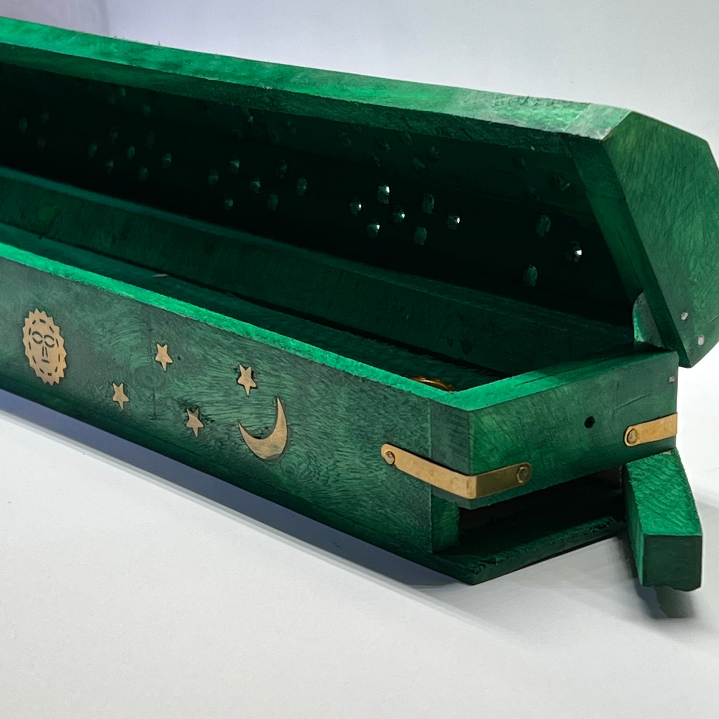 Wooden Incense Box -Forest Green