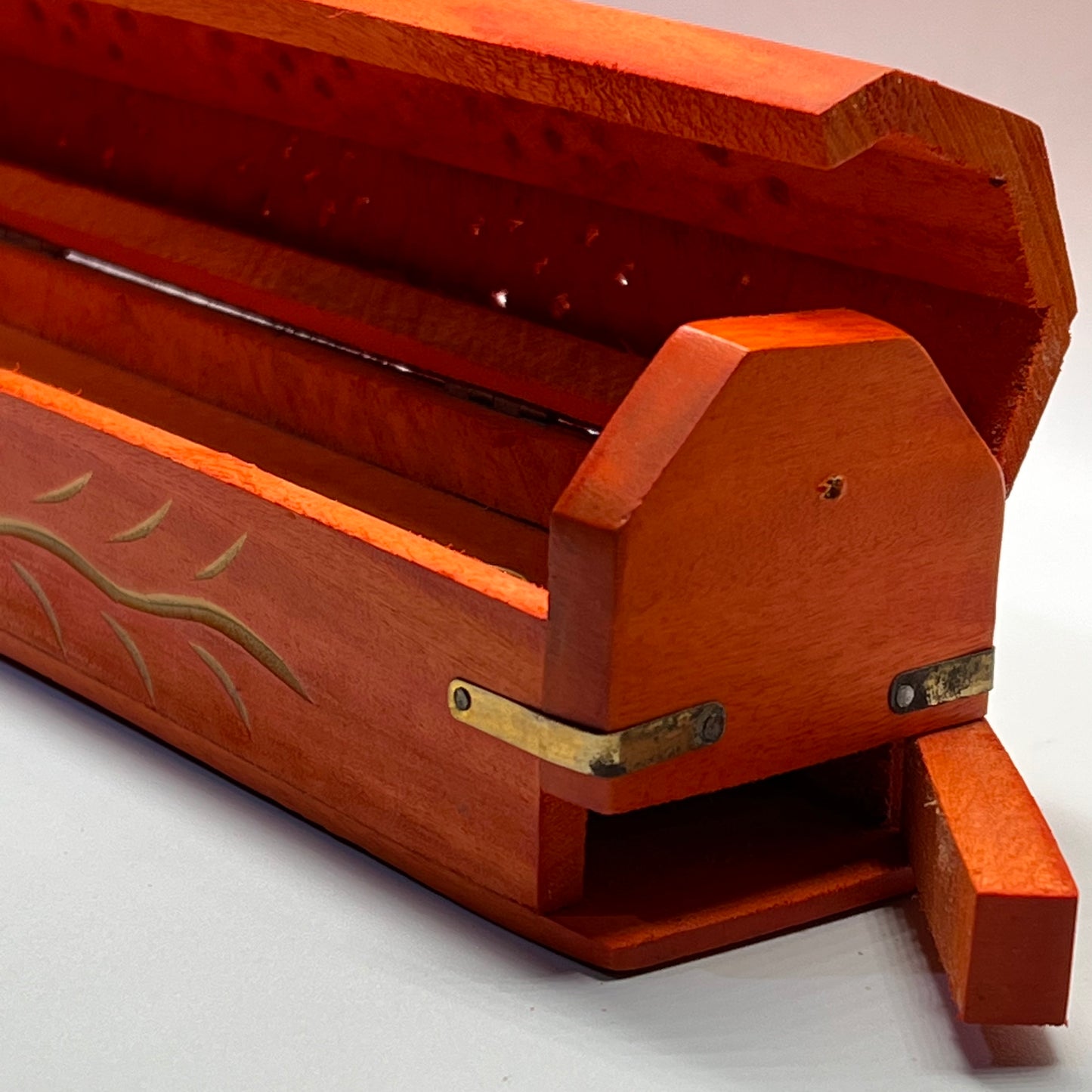 Wooden Incense Box - Orange